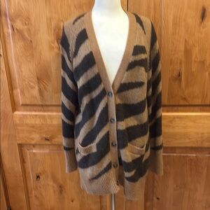 Brown and Black Zebra Print Women's Sweater